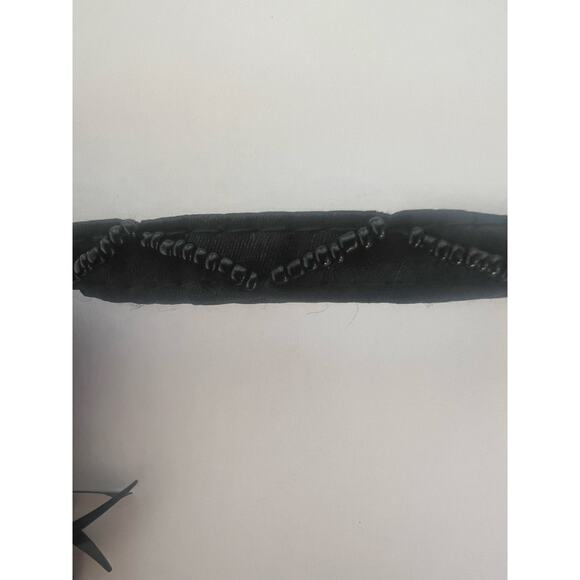 VINTAGE ANTIQUE BEADED SATIN CROSSBODY COCKTAIL SHOULDER BAG PURSE BLACK - Picture 7 of 8